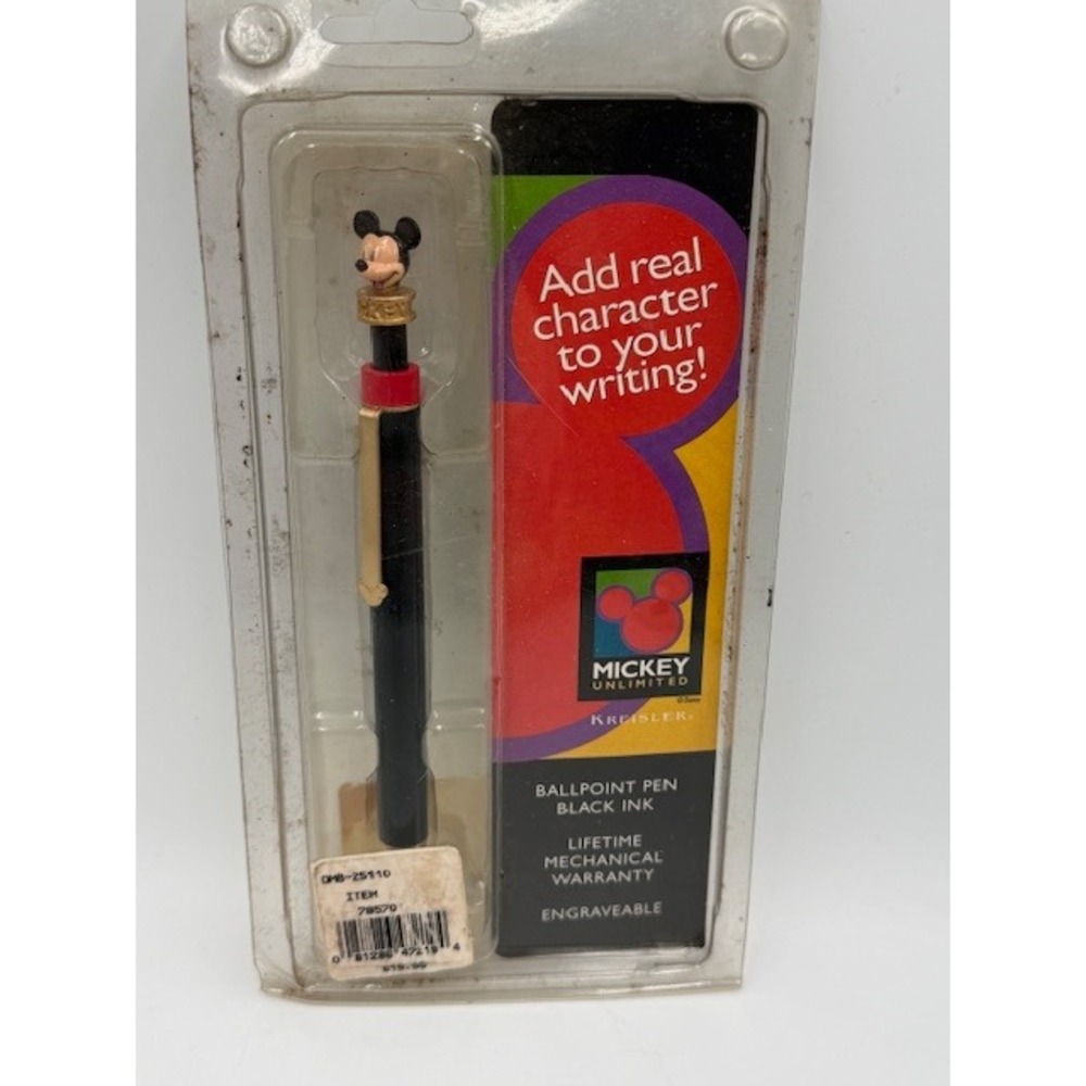 Mickey Unlimited Kreisler Ballpoint Pen Vintage Mickey Mouse Brass Black Ink